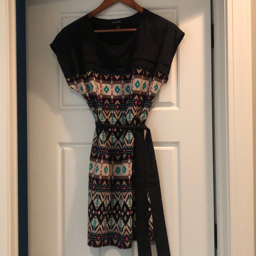 Patterned shift dress XS